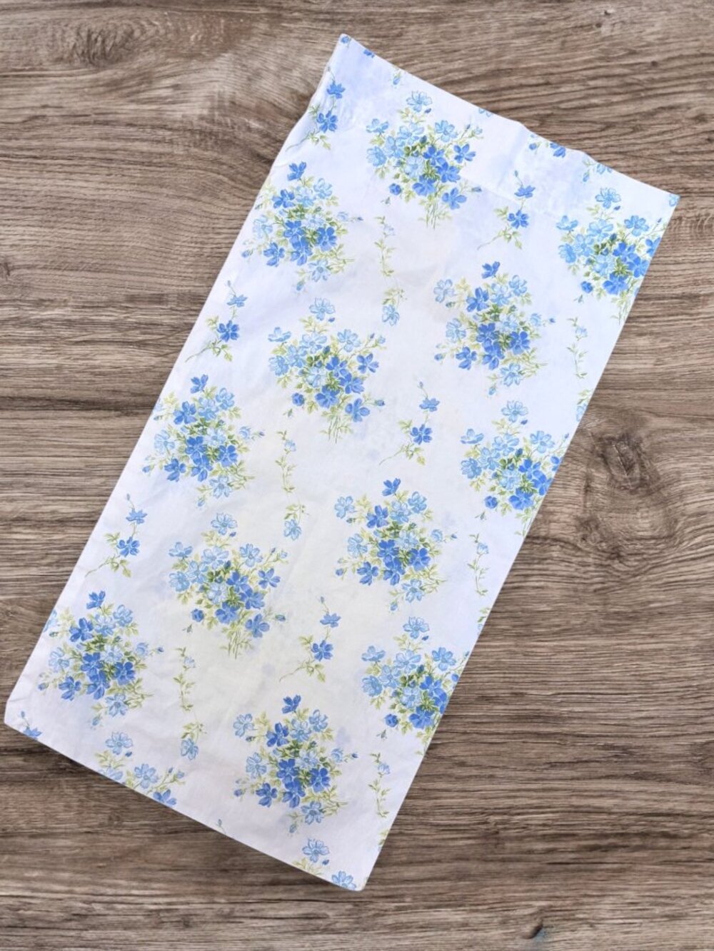 Vintage Dan River Blue Floral Pillowcase Tranquale KING Percale Cottagecore